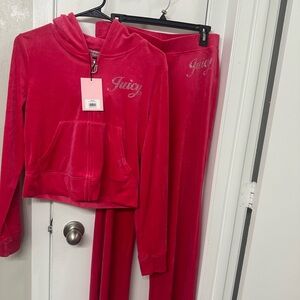 Juicy Couture Pink Velour Track Suit